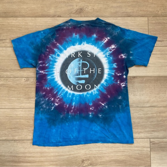 Pink Floyd Liquid Blue L Mens Graphic T-shirt Tie-Dye Dark Side Of The Moon Tee - Picture 2 of 4